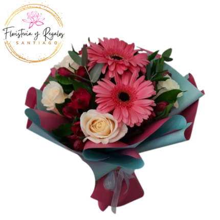 RAMO DE 6 ROSAS Y 2 GERBERAS