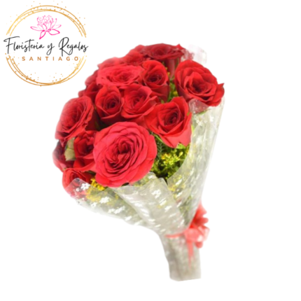 RAMO DE 15 ROSAS TIPO BOUQUET