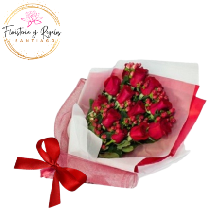 RAMO DE 12 ROSAS ENVOLTURA ABIERTA