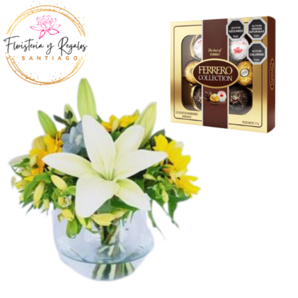 PECERA 3 GIRASOLES 3 LILIUM Y FERREROS DE COLECCION