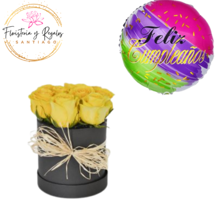 BOX DE 8 ROSAS + GLOBO