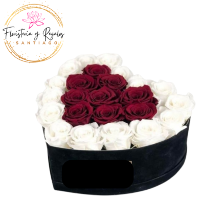 CAJA CORAZON 24 ROSAS ECUATORIANAS